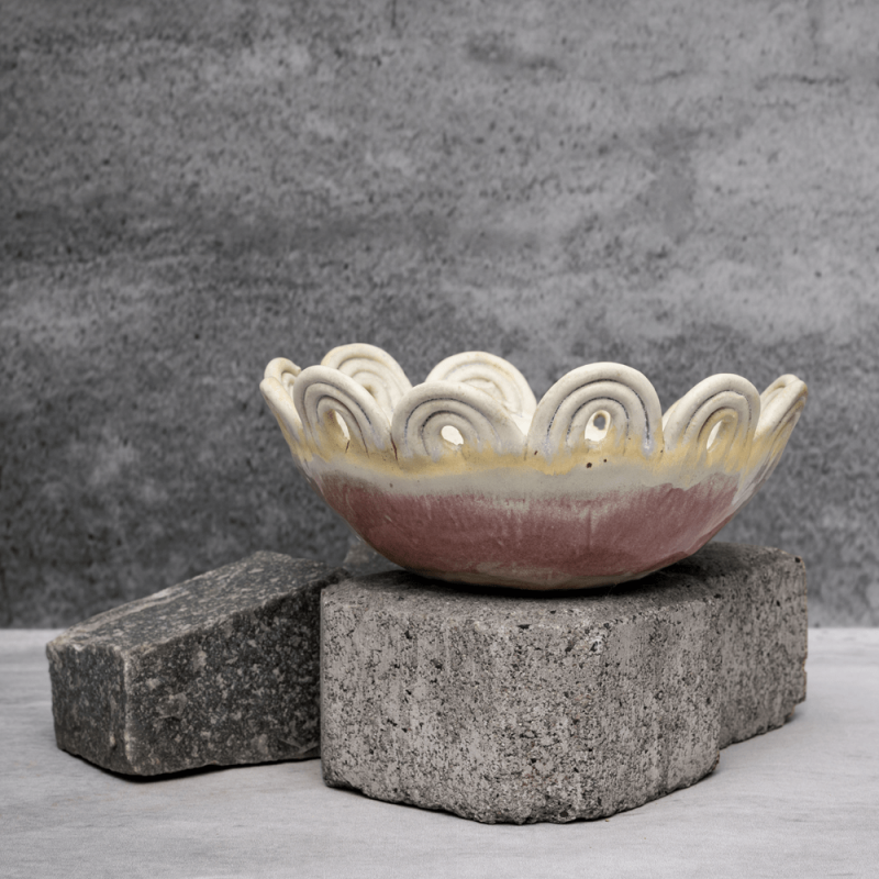 White Coil Basket By Shivika's Pottery White Coil Basket By Shivika's Pottery