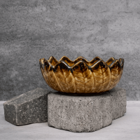 Yellow Petal Serving Bowl By Shivika's Pottery Yellow Petal Serving Bowl By Shivika's Pottery