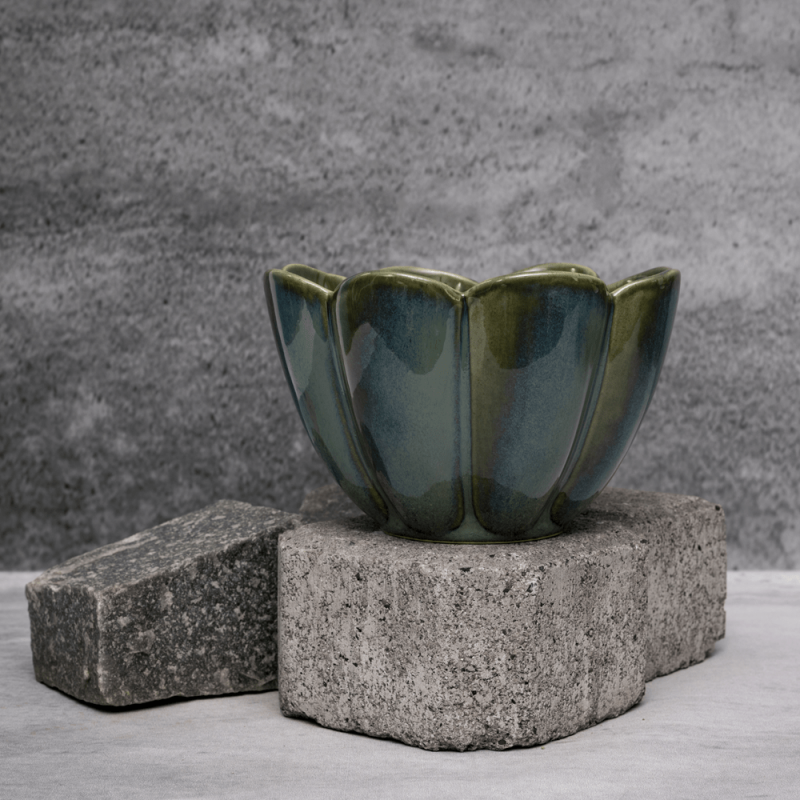 Green Leafy Serving Bowl By Shivika's Pottery Green Leafy Serving Bowl By Shivika's Pottery