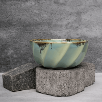 Green Drip Pattern Bowl By Shivika's Pottery Green Drip Pattern Bowl By Shivika's Pottery