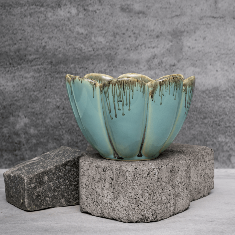 Light Green Drip Pattern Bowl By Shivika's Pottery Light Green Drip Pattern Bowl By Shivika's Pottery