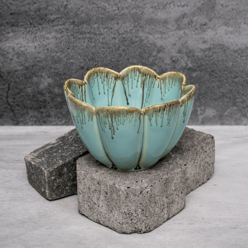 Light Green Drip Pattern Bowl By Shivika's Pottery Light Green Drip Pattern Bowl By Shivika's Pottery