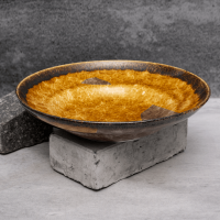 Ochre Textured Serving Bowl By Shivika's Pottery Ochre Textured Serving Bowl By Shivika's Pottery
