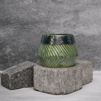 Green Dual Tone Zigzag Planter By Shivika's Pottery Green Dual Tone Zigzag Planter By Shivika's Pottery