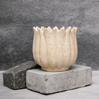 Beige Lotus Planter By Shivika's Pottery Beige Lotus Planter By Shivika's Pottery