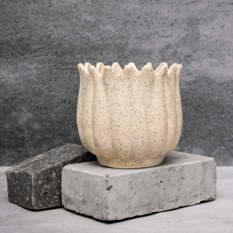 Beige Lotus Planter By Shivika's Pottery Beige Lotus Planter By Shivika's Pottery