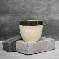 Beige Zig Zag Planter By Shivika's Pottery Beige Zig Zag Planter By Shivika's Pottery