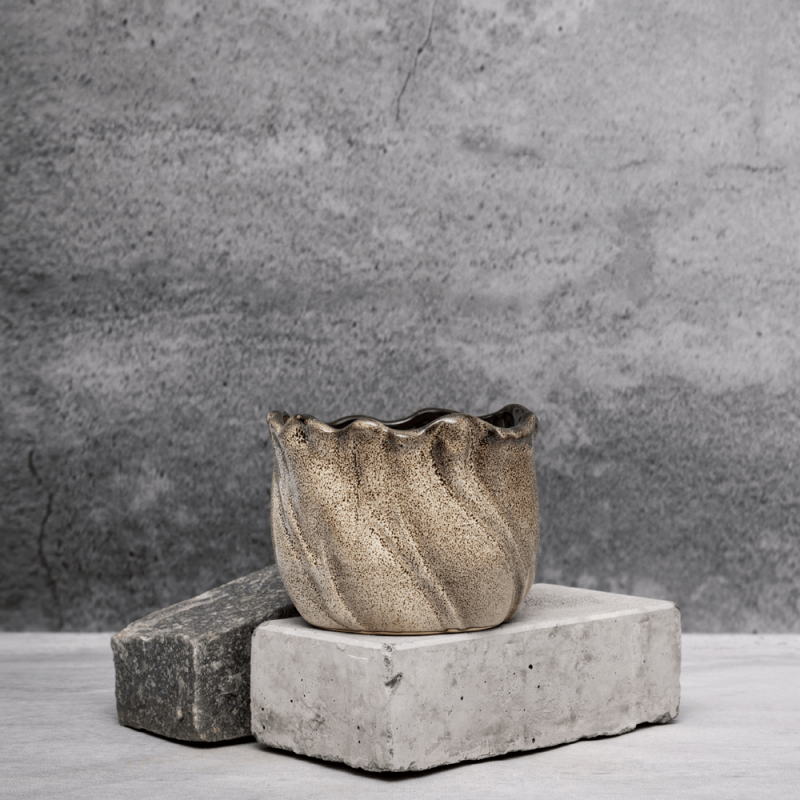 Beige Swirl Planter By Shivika's Pottery Beige Swirl Planter By Shivika's Pottery