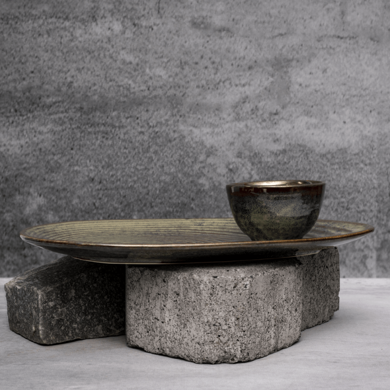 Olive Rustic Plate By Shivika's Pottery Olive Rustic Plate By Shivika's Pottery