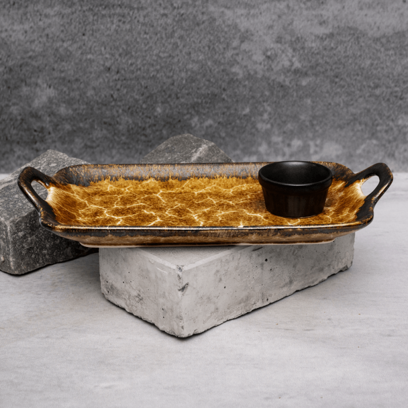 Ochre Serving Tray By Shivika's Pottery Ochre Serving Tray By Shivika's Pottery