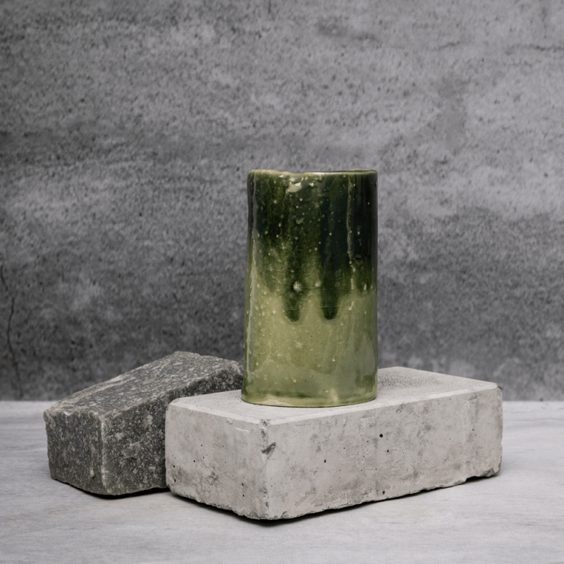 Dual Tone Green Vase By Shivika's Pottery Dual Tone Green Vase By Shivika's Pottery