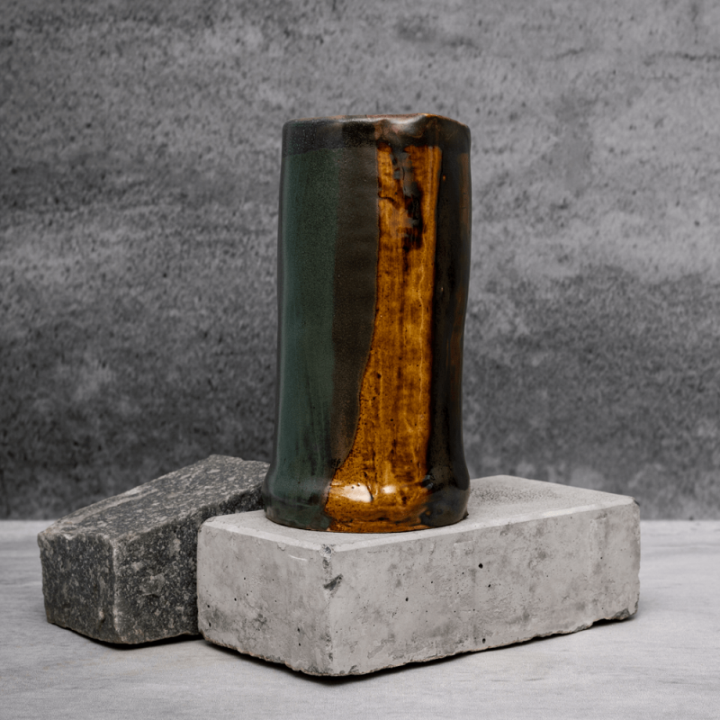 Ochre Dual Tone Vase By Shivika's Pottery Ochre Dual Tone Vase By Shivika's Pottery